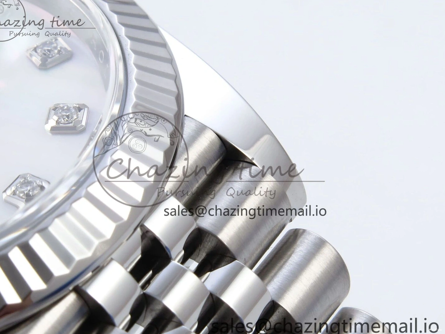 MiroTime 1230 Datejust 126334 41mm SS Clean 1:1 Best Edition White Pearl Moissanite Dial on SS Jubilee Bracelet VR Modern 898